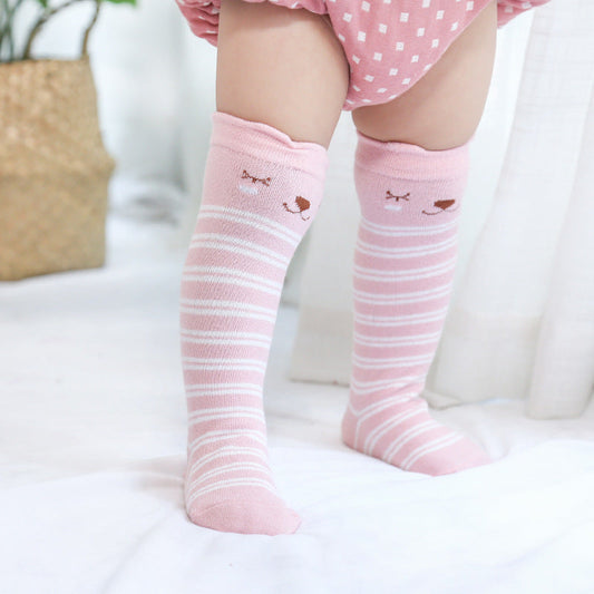 Pink Bear Cotton Tube Socks