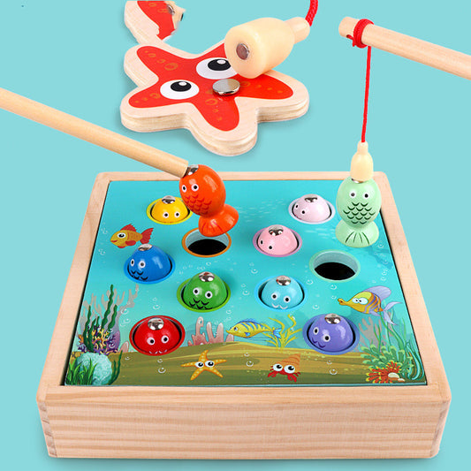 Children's Wood Magnetic Educational Fishing Game