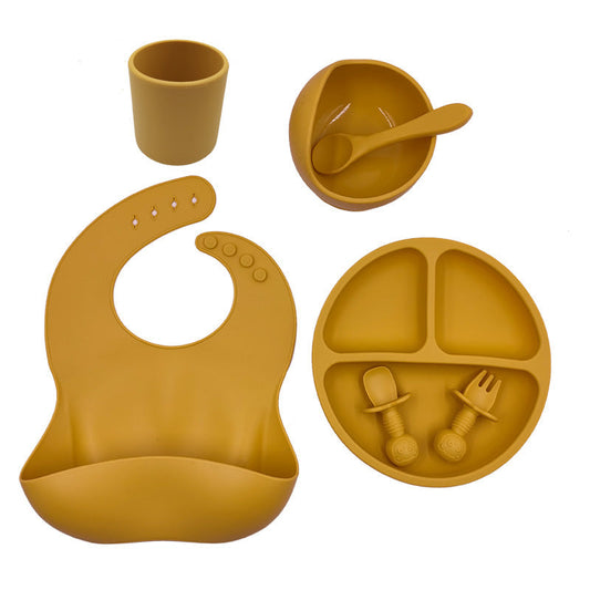 Yellow Silicone Dining Set - 7pc set