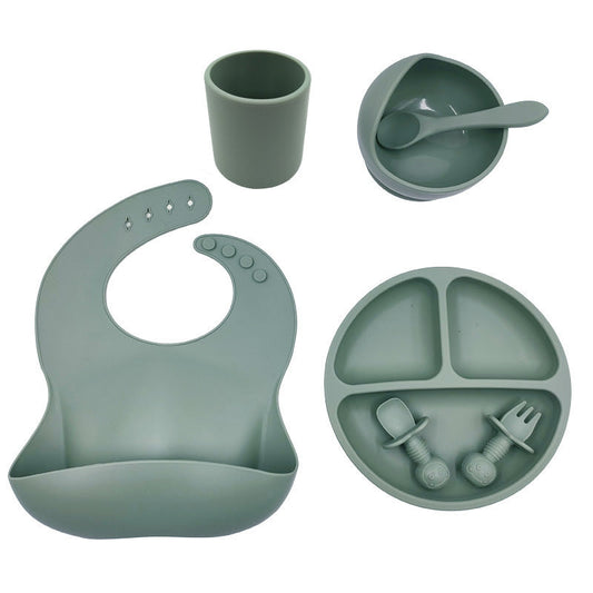 Green Silicone Dining Set - 7pc set