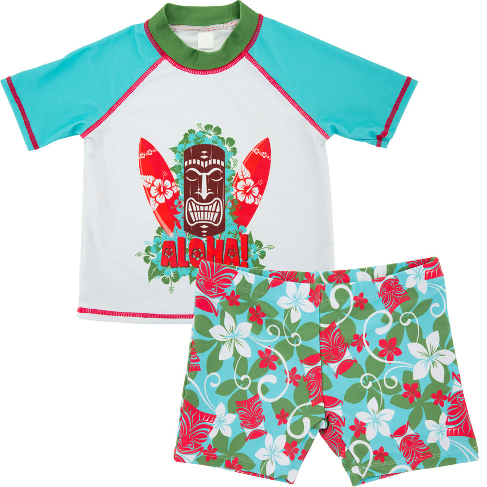 Boy's Stylish Aloha Swimsuit