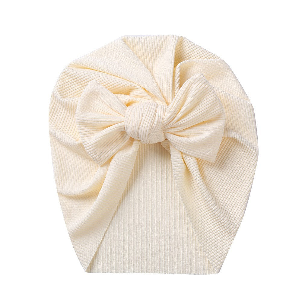 Ivory Bow Cotton Pullover Cap