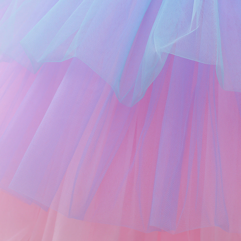 Girls Pink, Baby Blue & Purple Rainbow Sequin Dress