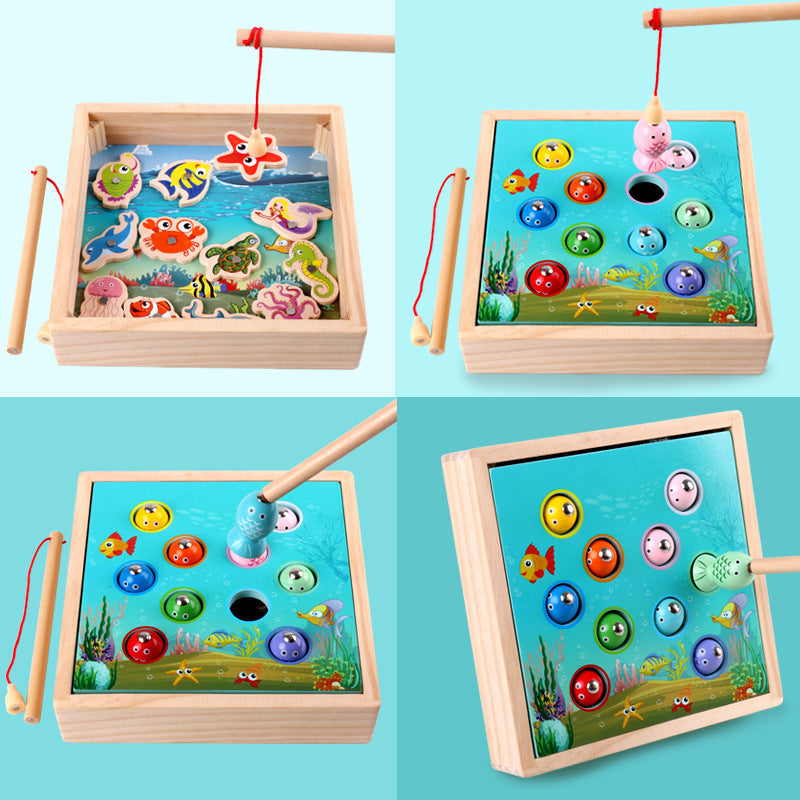 Children's Wood Magnetic Educational Fishing Game