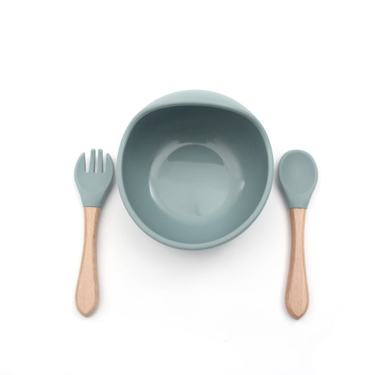 Pastel Blue Tableware 3pc Set - includes bowl, fork & spoon