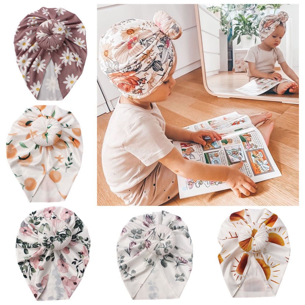 Baby Light Floral Head Cover - 0-3 Years