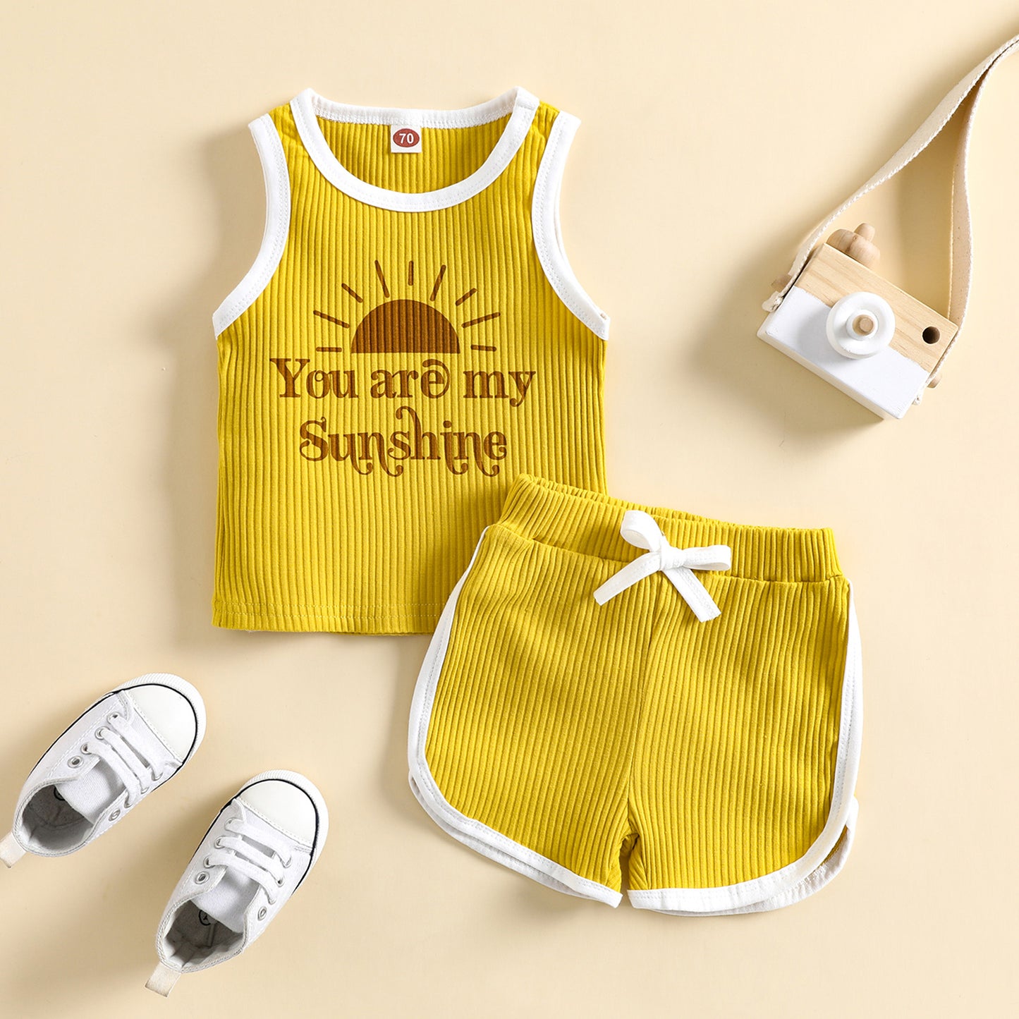 "You Are My Sunshine"  Sleeveless Shirt & Shorts -2pc set