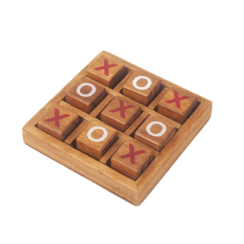 Tic Tac Toe Educational Wood Board Game